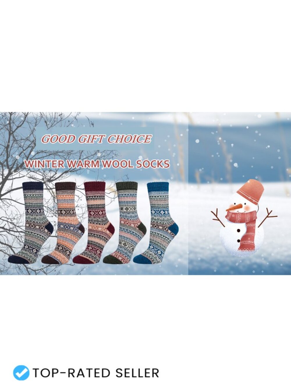 Wool Blend Winter Crew Socks for Women 5 Pair Boot Hiking - Picture 6 of 6